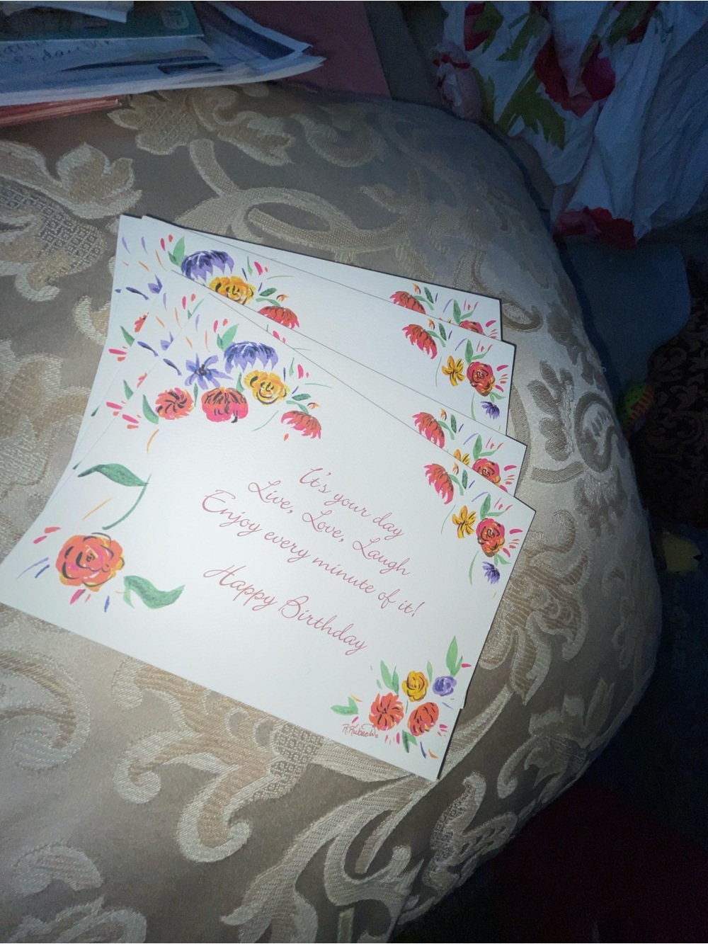 Floral Birthday Greeting Cards - Set of 5